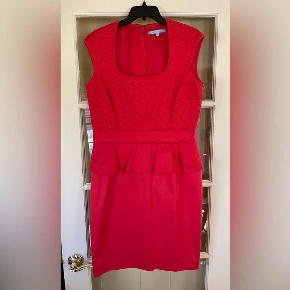 ANTONIO MELANI Red Cap Sleeve Dress
